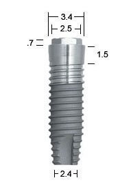 Biomet 3i Parallel Walled 3 25 Dental Implant SpotImplant