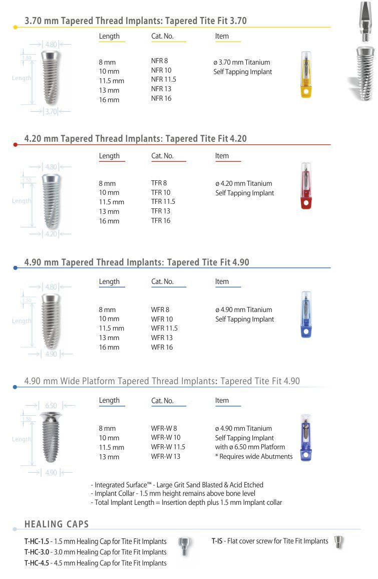 HiTec Implants Tapered Tite Fit Dental Implant SpotImplant