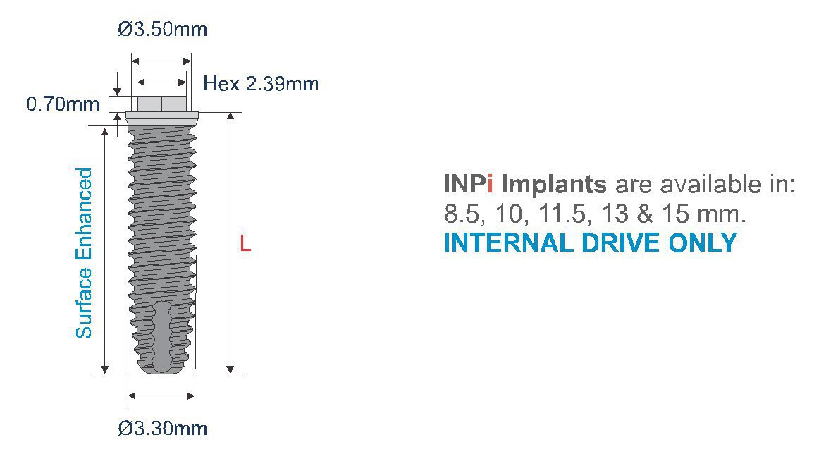 Southern Implants External Hex (Cylindrical) INPi Implant dentaire