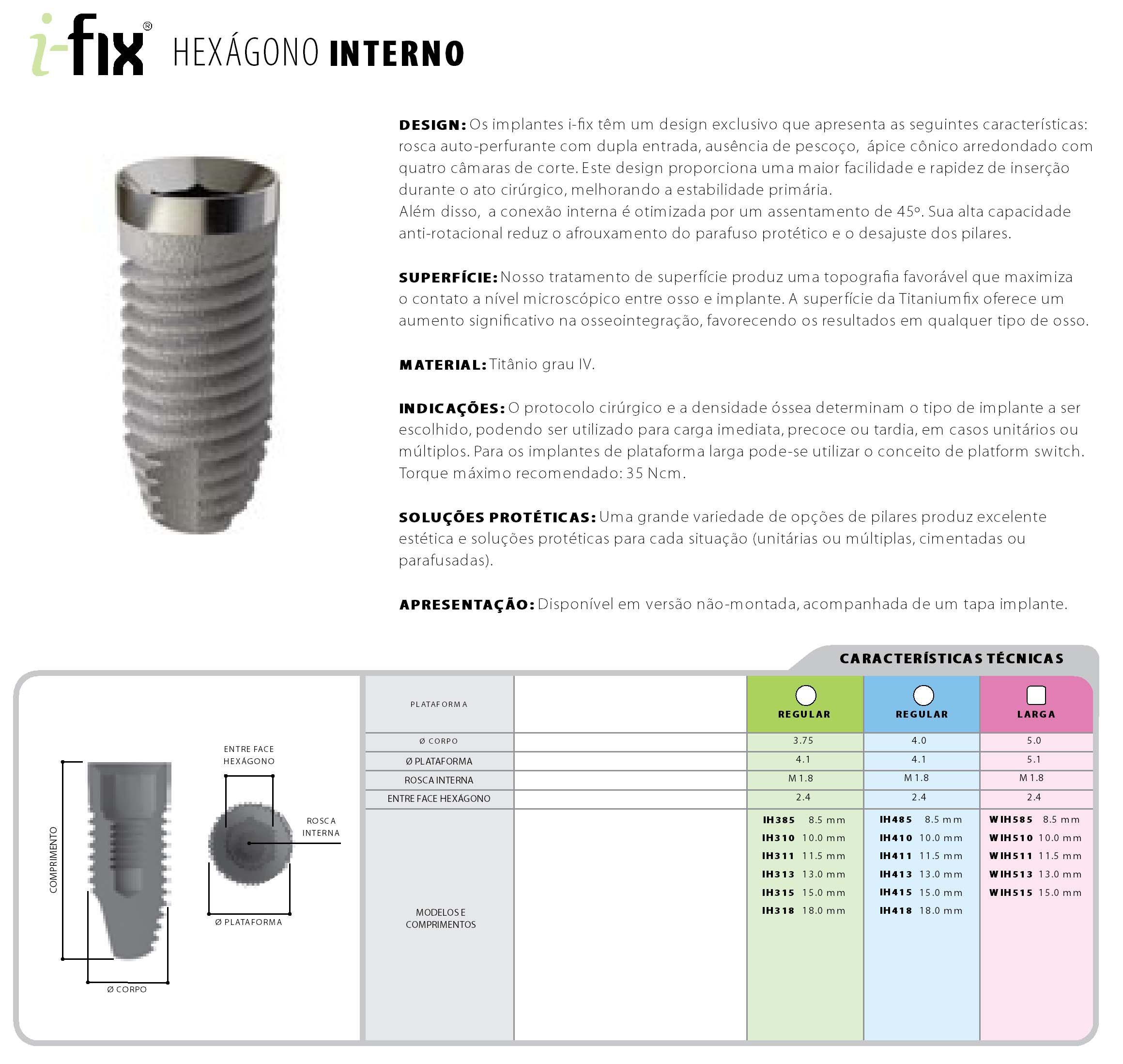 Titanium Fix I-fix Internal Hexagon Impianto Dentale | SpotImplant